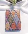Etnik Mandala Desenli Işıltılı Katlanabilir Dikdörtgen Cep Aynası (7x1 cm)