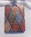 Etnik Mandala Desenli Işıltılı Katlanabilir Dikdörtgen Cep Aynası (7x1 cm)