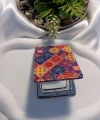 Etnik Desenli Işıltılı Dikdörtgen Cep Aynası (7x1 cm)