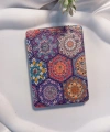 Altıgen Mandala Desenli Işıltılı Dikdörtgen Cep Aynası (7x1 cm)