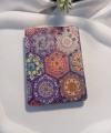 Altıgen Mandala Desenli Işıltılı Dikdörtgen Cep Aynası (7x1 cm)