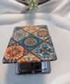 Çini Motifli Işıltılı Dikdörtgen Cep Aynası (7x1 cm)