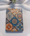 Çini Motifli Işıltılı Dikdörtgen Cep Aynası (7x1 cm)