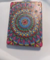 Canlı Renkli Mandala Desenli Işıltılı Dikdörtgen Cep Aynası (7x1 cm)