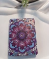 Mor ve Mavi Mandala Desenli Işıltılı Dikdörtgen Cep Aynası (7x1 cm)