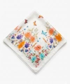 90x90 Çiçek Desenli Saten Fular – Krem