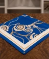 90x90 Lacivert Zincir Desenli Saten Fular