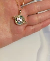 14 K Kaplama Gezegen Figürlü Çelik Kolye