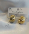 Çelik Gold Çizgili Küpe