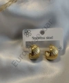 Çelik Gold Çizgili Küpe