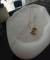 E Harfi Figürlü Çelik Kolye