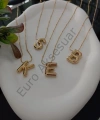 E Harfi Figürlü Çelik Kolye