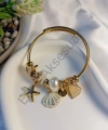 Gold Deniz Yıldızı Detaylı Charm Bileklik