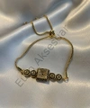 Gold Kare Zirkon Taşlı VIP Bileklik