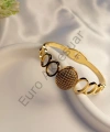 Gold Oval Detaylı Kelepçe Bileklik