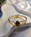 Gold Oval Detaylı Kelepçe Bileklik