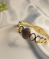 Gold Oval Detaylı Kelepçe Bileklik