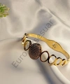 Gold Oval Detaylı Kelepçe Bileklik