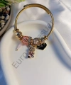 Gold Pembe Tavşan Figürlü Charm Bileklik