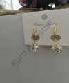 Gold Renk Zirkon Taş Detaylı Küpe