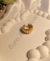 Gold Tırtıklı Çelik Yüzük