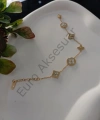 Gold Yonca Detaylı Çelik Bileklik