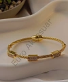 Gold Zirkon Taşlı Mıknatıslı Çelik Kelepçe Bileklik