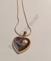 Göz Detaylı Kalp Figürlü Kolye