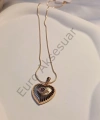 Göz Detaylı Kalp Figürlü Kolye