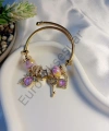 Pembe Kalp Detaylı Charm Bileklik