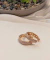 Rose Renk Zirkon Taşlı Halka Küpe 2 cm