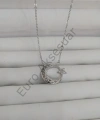 Silver Ay Yıldız Detaylı Çelik Kolye