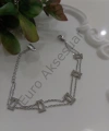 Silver Çift Zincirli Çelik Bileklik