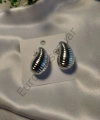 Silver Çizgi Detaylı Bubble Küpe