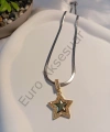 Silver İtalyan Zincirli Yıldız Figürlü Çelik Kolye