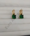 Yeşil Zirkon Taş Detaylı Çelik Küpe