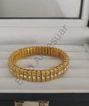 Zirkon Taşlı Çelik Gold Renk Namination Bileklik