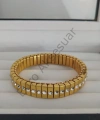 Zirkon Taşlı Çelik Gold Renk Namination Bileklik