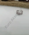 Silver Zirkon Taşlı Çelik Yüzük