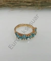Mavi Zirkon Taşlı Çelik Yüzük