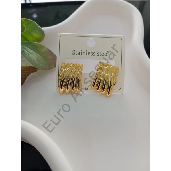 14 K Deniz Kabuğu Model Çelik Küpe