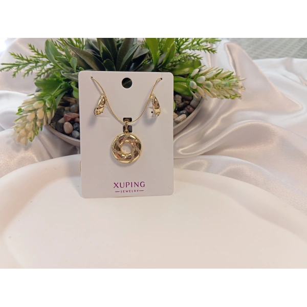14 K Kaplama Kolye Küpe Seti - Xuping Jewelry