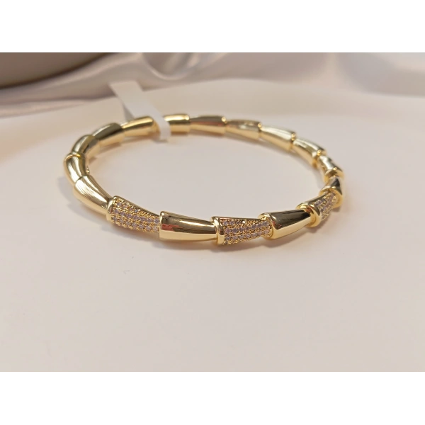 14 K Kaplama Zirkon Taşlı Vip Bileklik