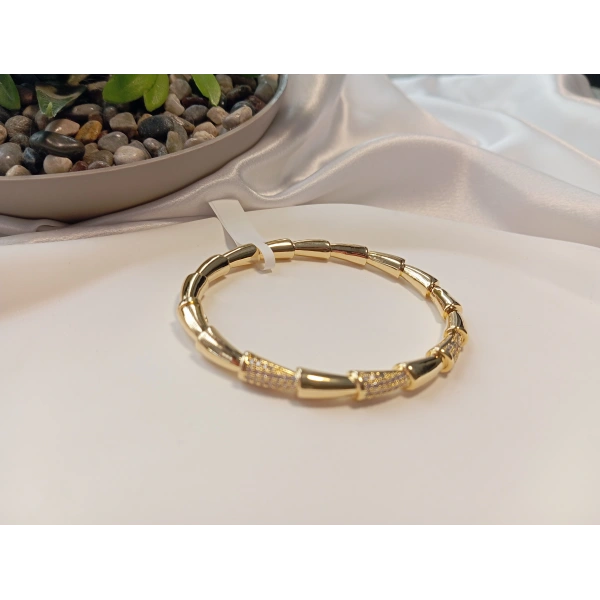 14 K Kaplama Zirkon Taşlı Vip Bileklik