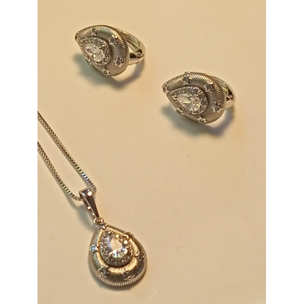 Xuping Jewelry Silver Damla Kolye Küpe Seti
