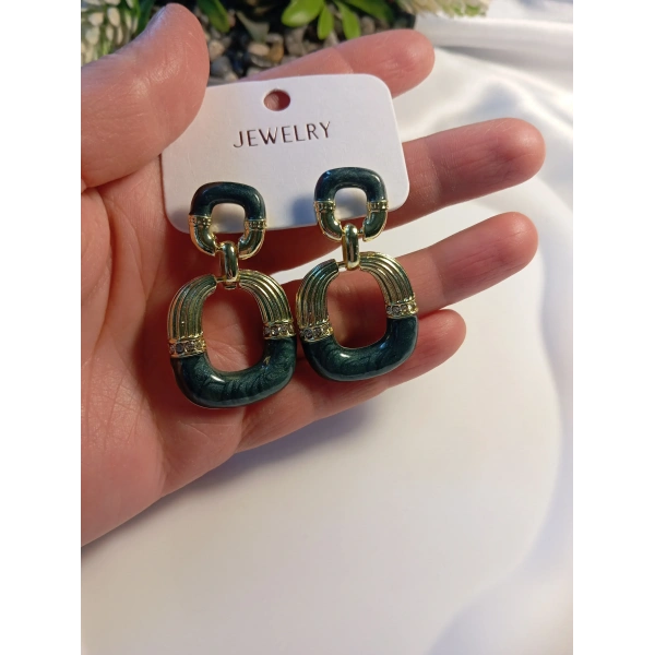 Yeşil Porselen Küpe