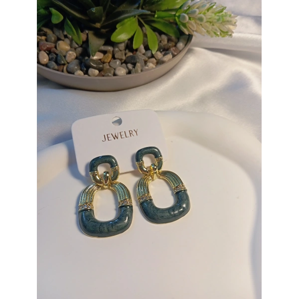 Yeşil Porselen Küpe