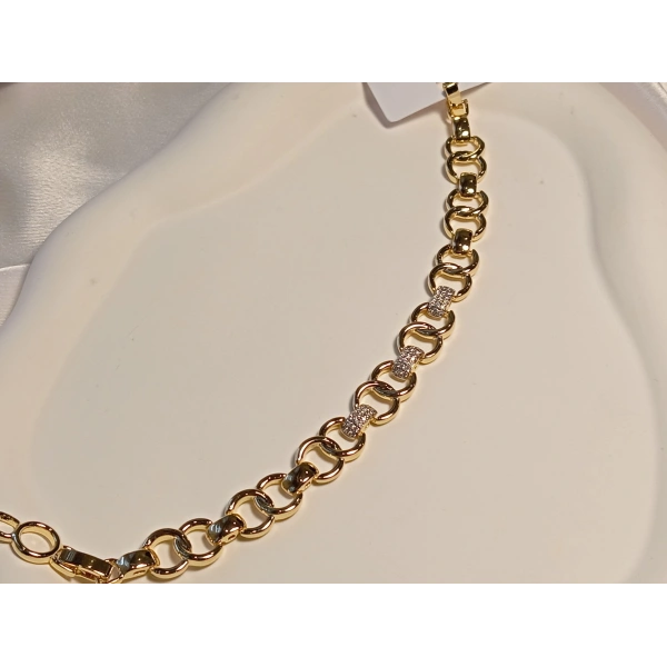 Halka Detaylı Zirkon Taşlı Xuping Jewelry Vip Bileklik 17-19 cm