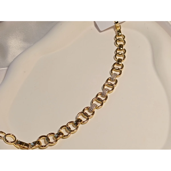 Halka Detaylı Zirkon Taşlı Xuping Jewelry Vip Bileklik 17-19 cm