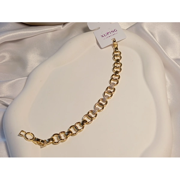 Halka Detaylı Zirkon Taşlı Xuping Jewelry Vip Bileklik 17-19 cm